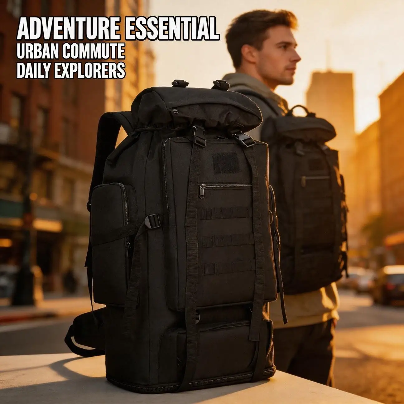 Upgrade Extra Large Capacity Hiking Backpack Outdoor Mountaineering Camping Bottom Expandable Utility Style