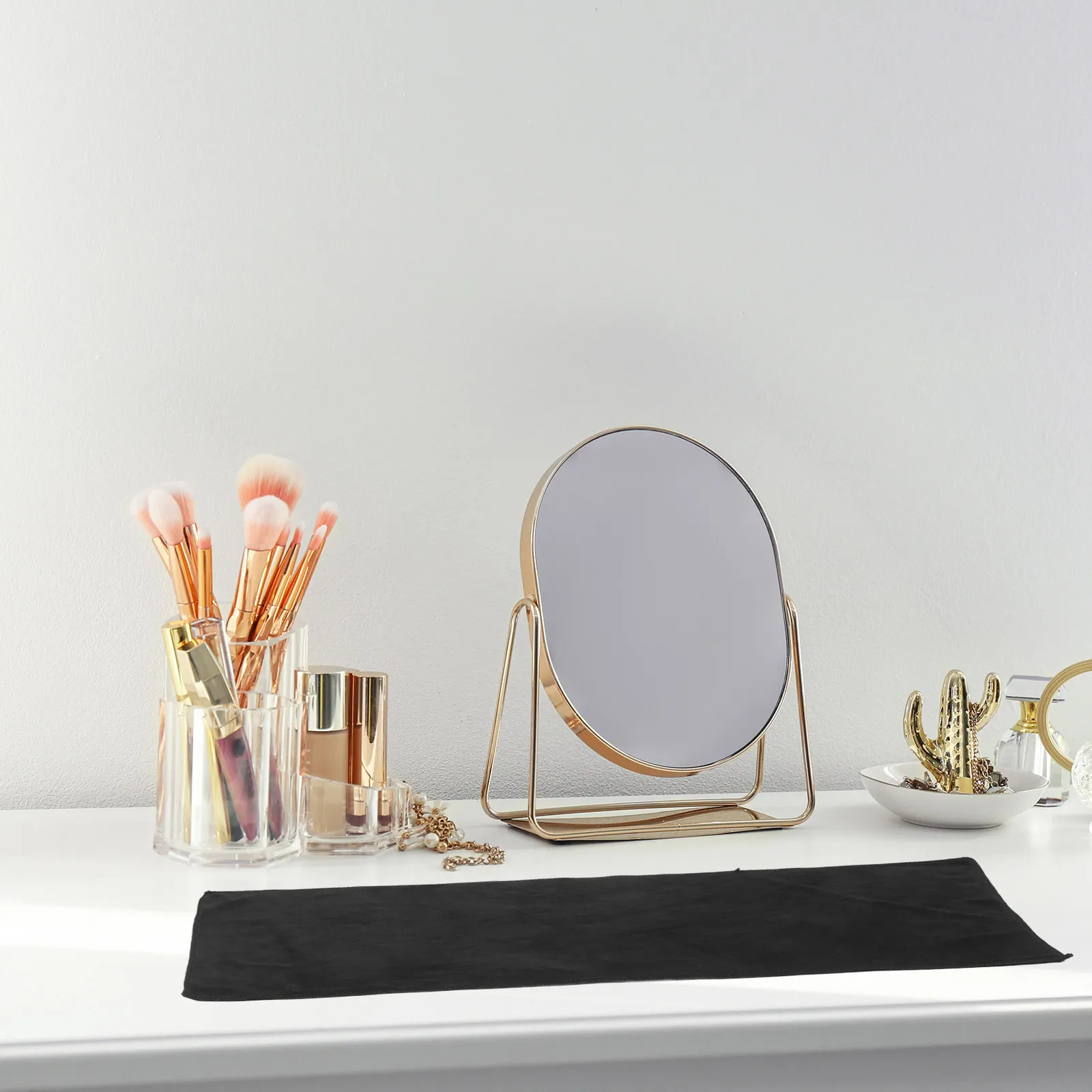 Black Rectangle Table Cover Protector – 23.6x12 Inch Dresser & Makeup Table Mat for Dining Room and Bedroom