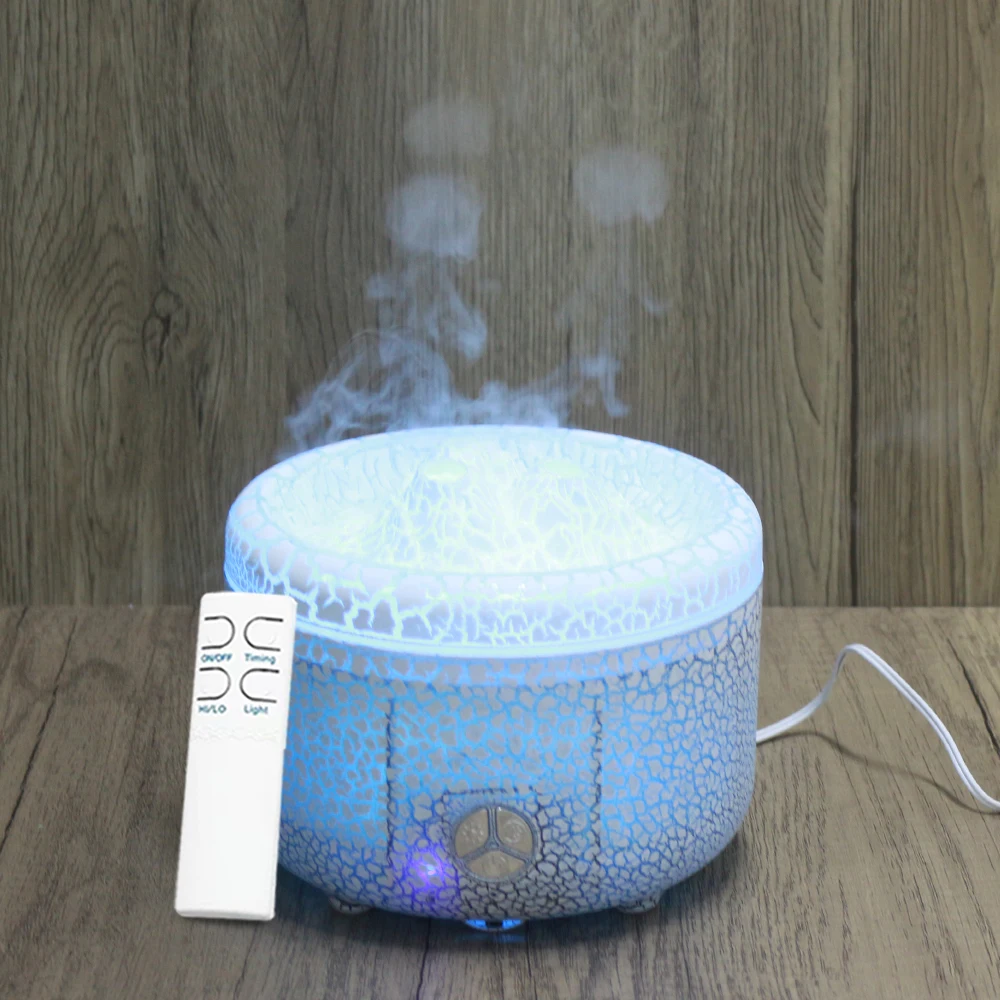 Hign-frequency Ultrasonic Wave Humidifer With Remote Control, Volcano Mode Aroma Diffuser with Mood Lights for Stress Relief