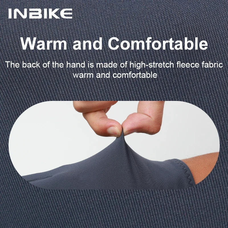 INBIKE Men\'s Cycling Gloves Fleece for Warmth Shock Absorbing Cycling Gloves Touch Screen Motorcycle Gloves for Men Anti-slip