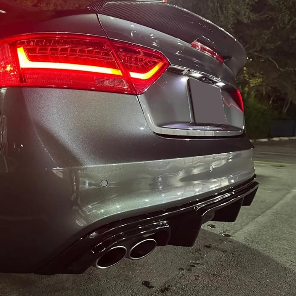 For Audi A5 Sline S5 B8.5 2012-2017 Gloss Black Rear Bumper Diffuser Lip Body Kits Car Accessories - view 4