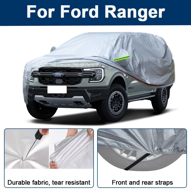 

Всепогодный чехол для автомобиля Ford Ranger с отражающими полосами, водонепроницаемый, снегозащитный, пылезащитный, с защитой от УФ-излучения, автоаксессуары