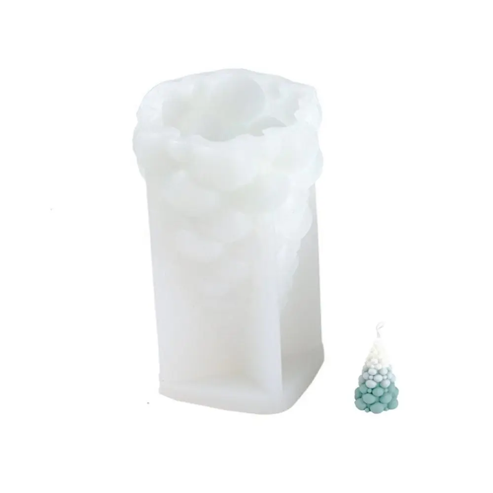 Multifunctional Silicone Christmas Tree Candle Mold Bubble Tip Conical Shaped Soap Mold Easy Demoulding 3D Resin
