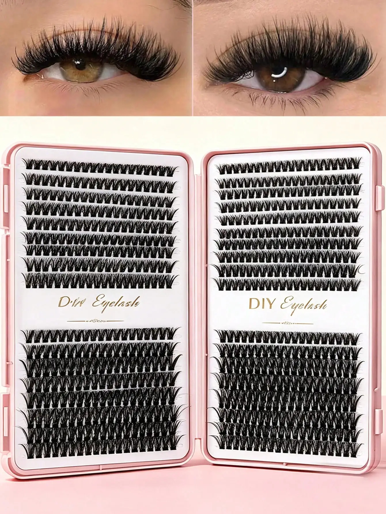 DIY Wimpernverlängerungen für Anfänger, Mischlänge Natürliche Volumen Einzelne Wimpernbüschel, Praktische Segmentierte Falsche Wimpern – Detail 1
