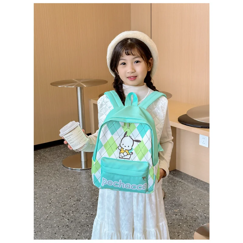 

Школьный ранец Sanrio с помпоном, милая вместительная сумка на плечо с мультипликационным рисунком, удобный легкий рюкзак с двумя лямками