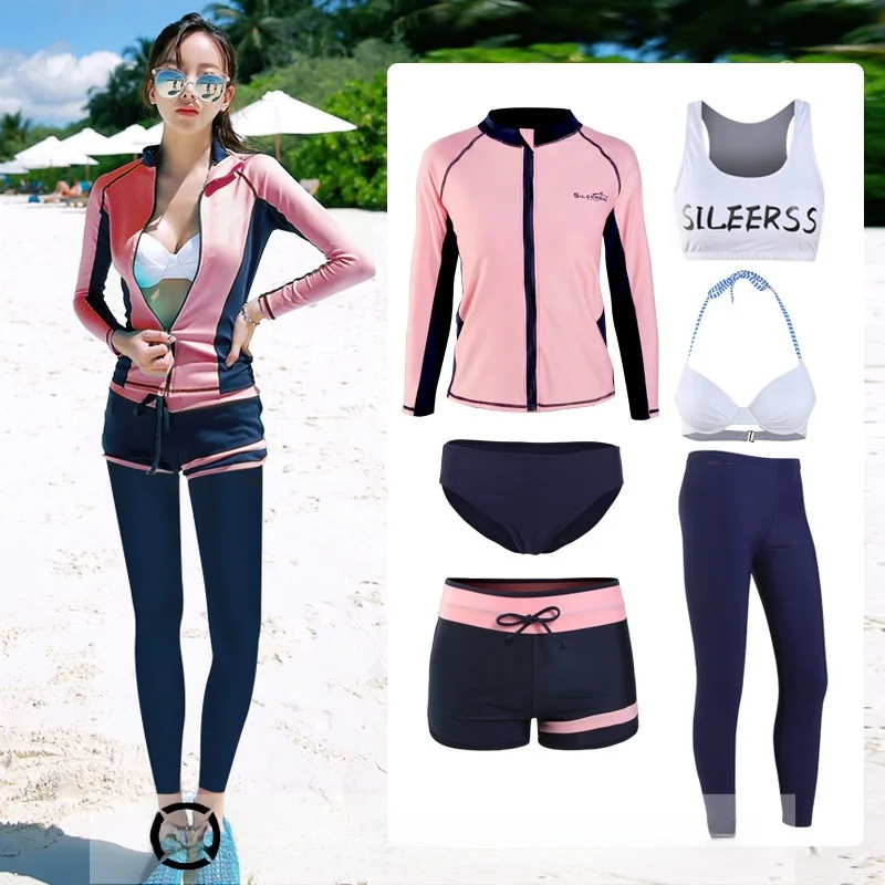 New Wetsuit Long Sve Long Pants Swimming Suit Sun Protection Surfing Snorkeling Couples Men's Zipper Jellyfi Clothes