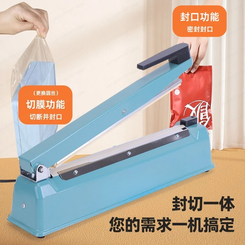 Film Sealing Cutting Machine, Heat Seal & Cut, with Heat Shrink Bags for Tea Packaging, Household Use