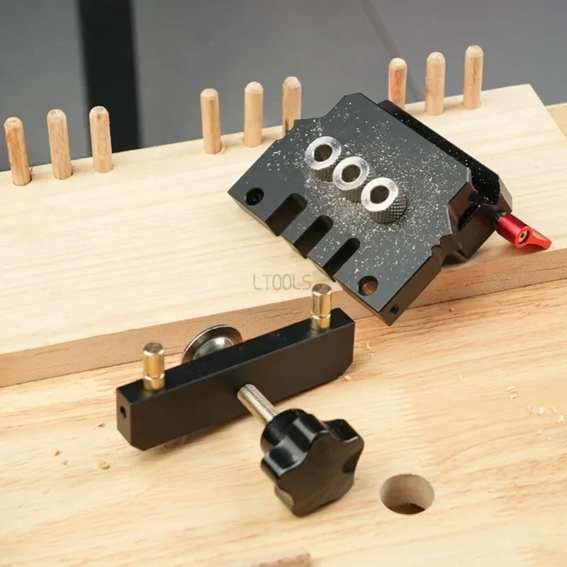 New Tenon Connector Punching Locator 6/8/10mm Adjustable Self Centering Dowel Cam Jig Woodworking Panel Plicing Drilling Locator