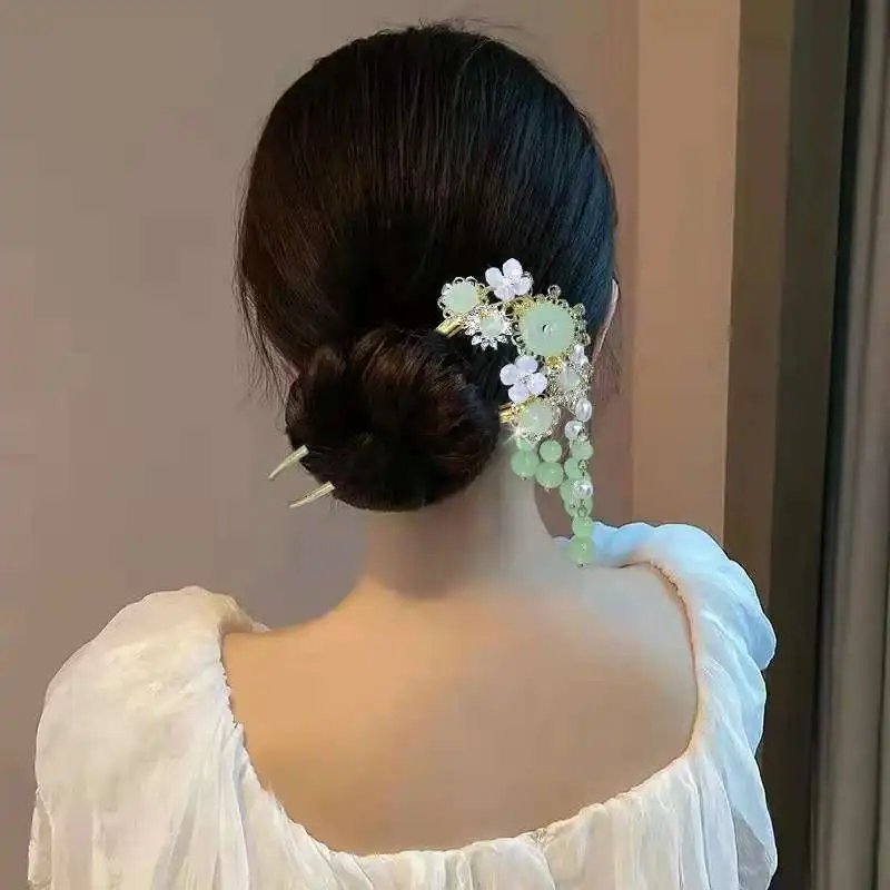 

High-End Pearl Tassel New U-Shaped Hairpin For Women'S Back Of Head Temperament Hairpin Chinese Style Hairpin Head Accessories