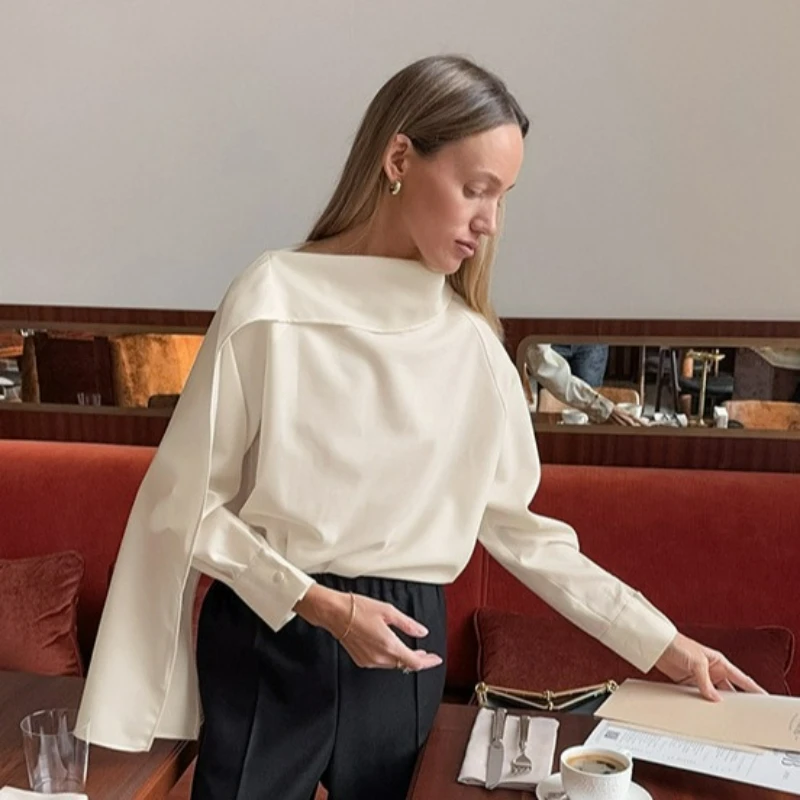 

French-style Long-sleeved Shirt Flowing Ribbon New Spring 2026 Fashion High-end Slimming Form-fitting Commuter Top for Women