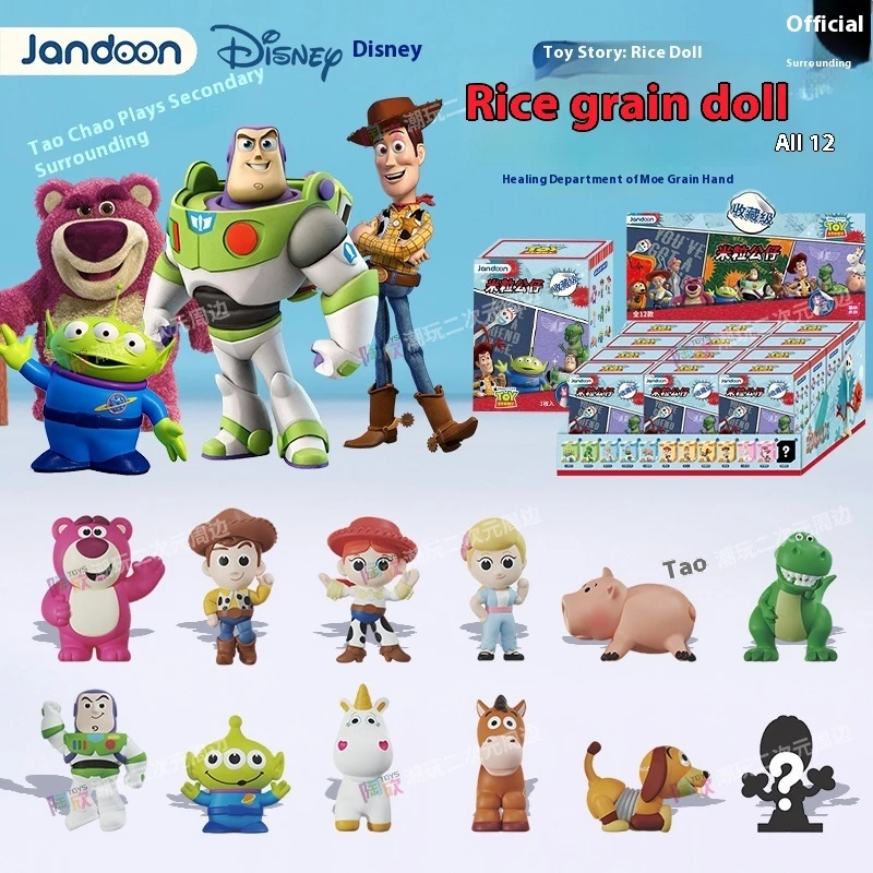 

Genuine Disney Toy Story Rice Grain Dolls First Blind Box Mini Handmade Action Figures Collectible Models Girl Children Gifts