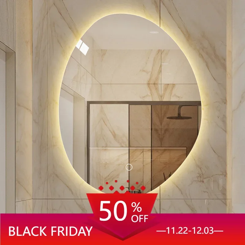 Bathroom Light Led Mirror Dress Women Hanging Irregular Shape Touch Switch Mirror Quality Tint Espelho Com Led Smart Mirror