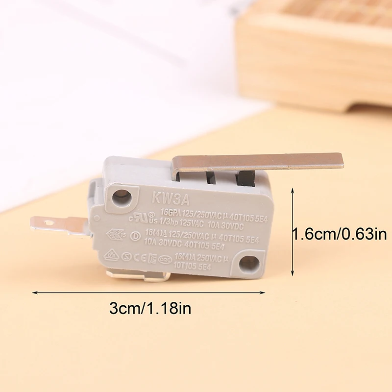 1Pc Kw3A-16A Coffee Machine Microwave Oven Door Micro Switch Normally Open Household Appliances Safety Limit Travel Switch