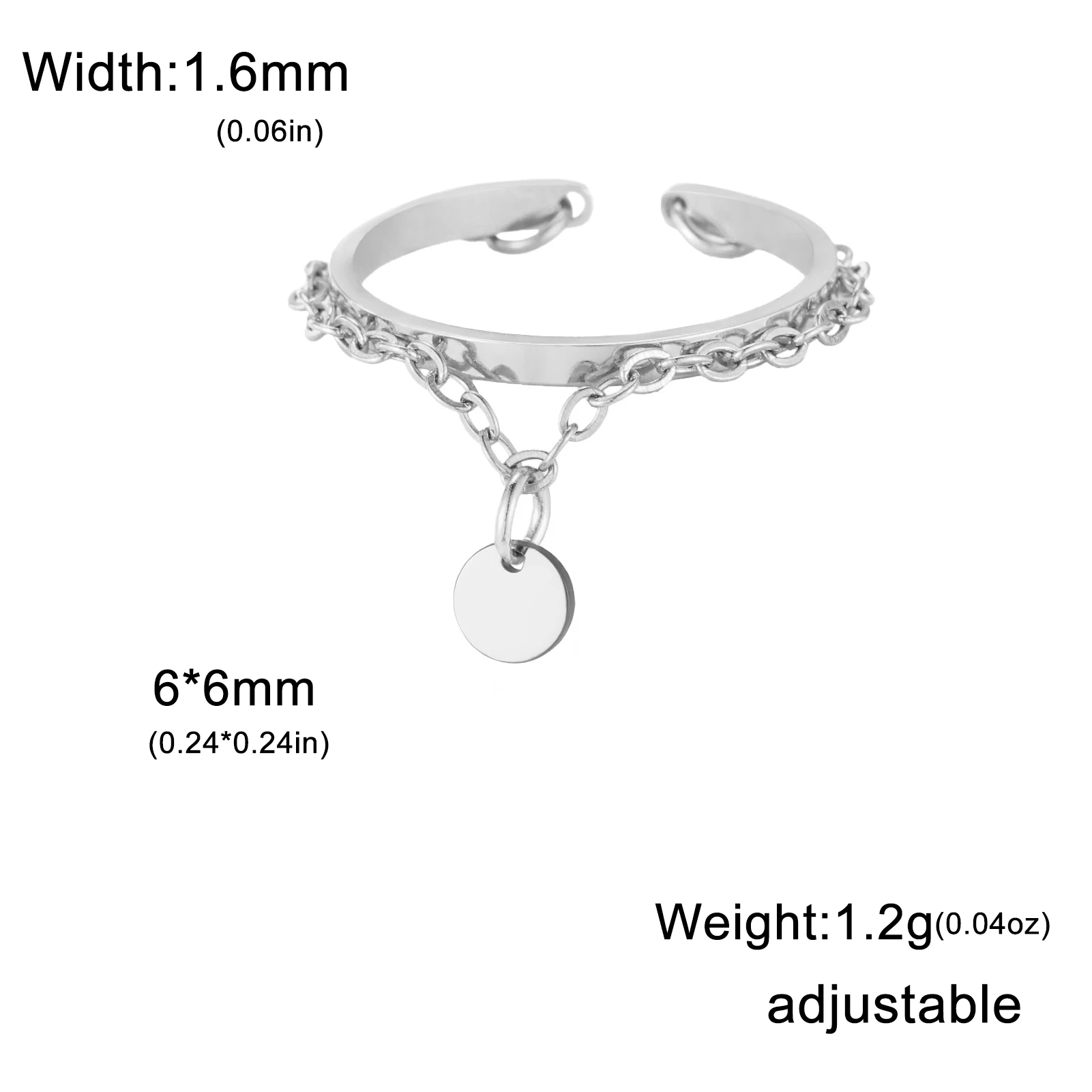 Couple's Open Ring with Heart Zircon Charm