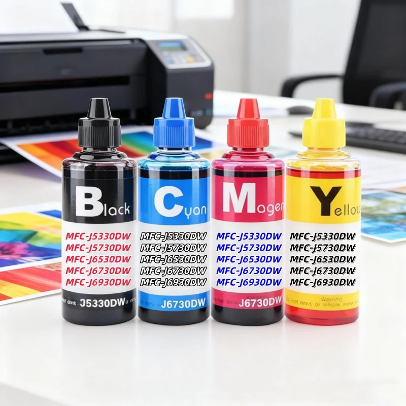 

Compatible 100ml Dye Ink Refill Kits Black Color for Brother LC3319 MFC J5330DW J5730DW J6530DW J6730DW J6930DW Ink Printer