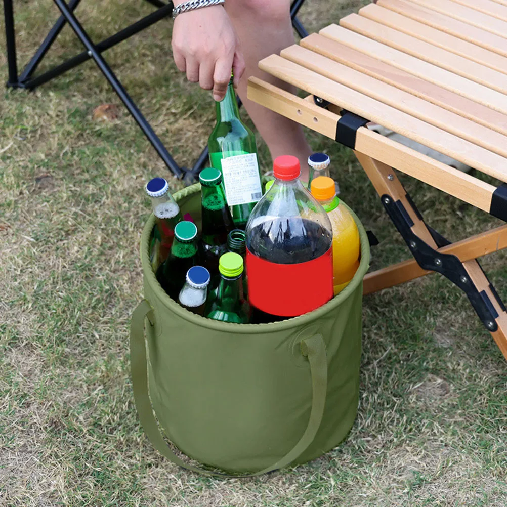 

s Collapsible PVC Mesh Bucket Foldable Water Bucket for Fishing Beach Camping Tools Car Wash Drink Cooler Picnic Outdoor