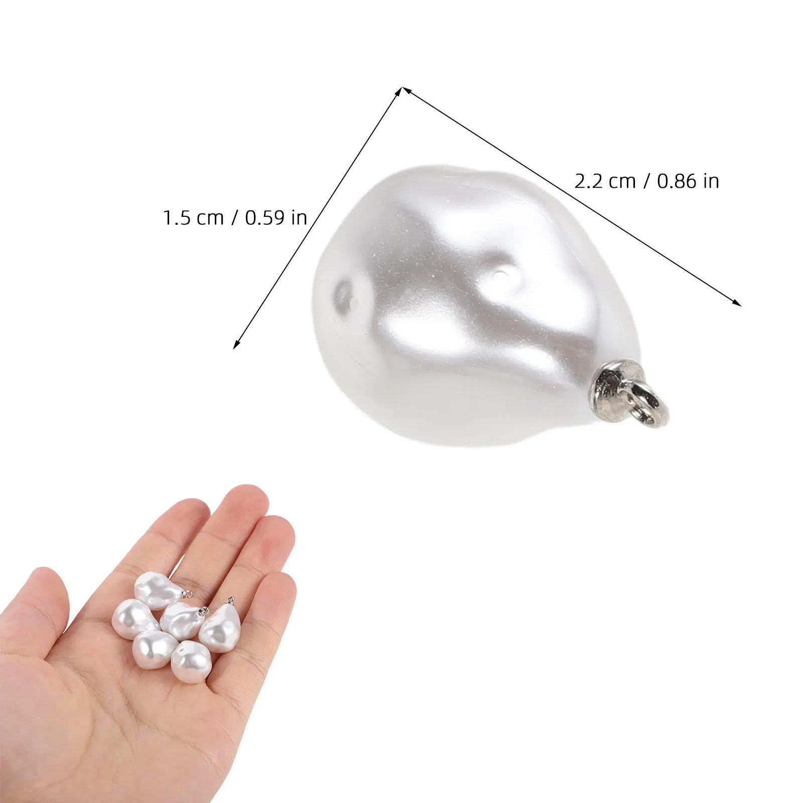 100Pcs Teardrop Pearl Charms White Faux Plastic Pearls for Jewelry Making Earrings Necklace Bracelets Craft Accessories