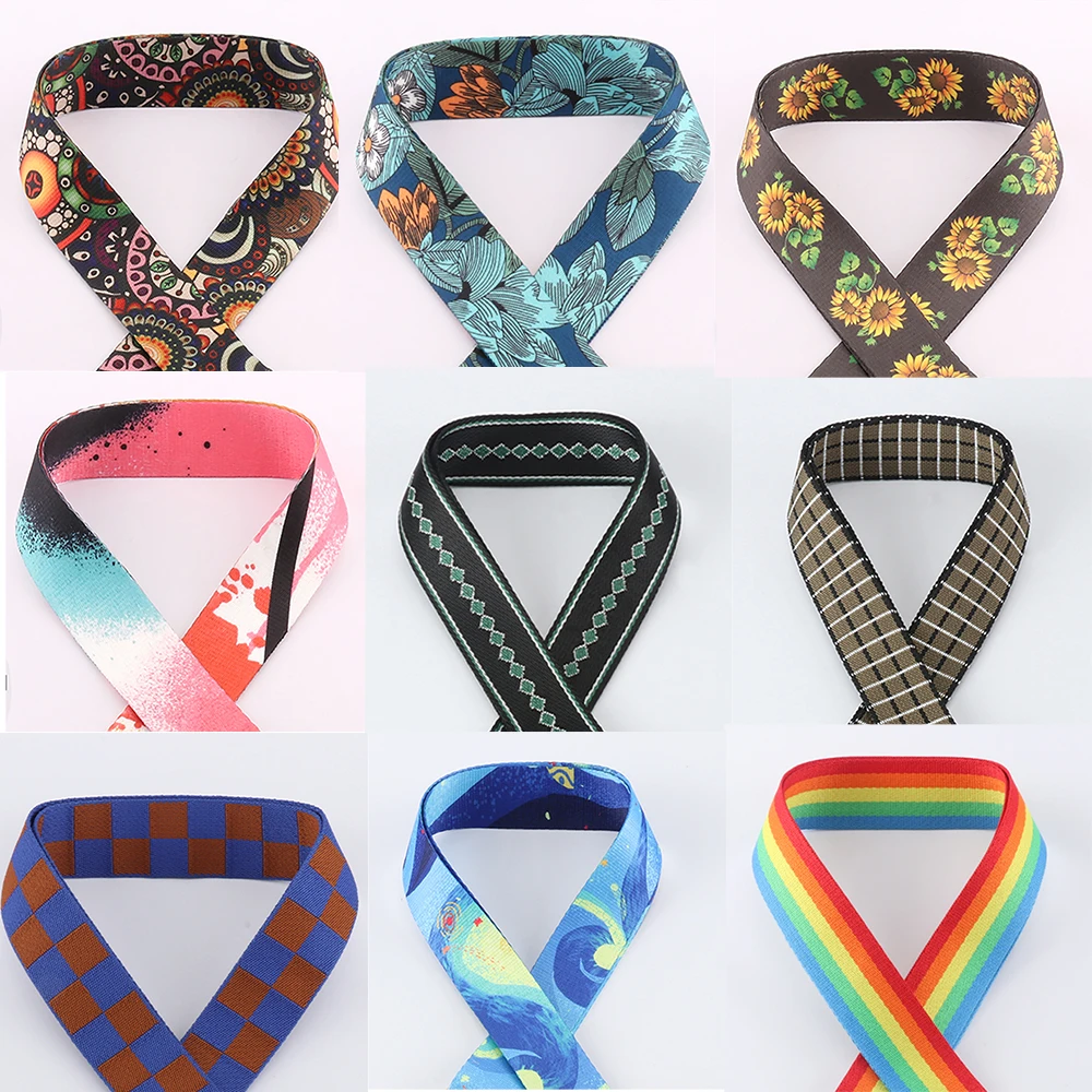 1/2/5Yards 38mm Printed Webbing High Quality Nylon Ethnic Style DIY Decoration Decorative Ribbons For Sewing Jacquard Strapping