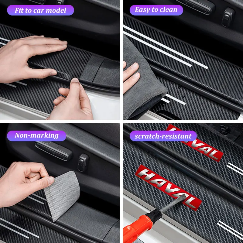 

Car Door Sill Sticker Accessories For Great Wall Haval Jolion H3 H5 H6 H7 H9 F7 F7X F7H H8 H2S Threshold Strip Carbon Fiber Film