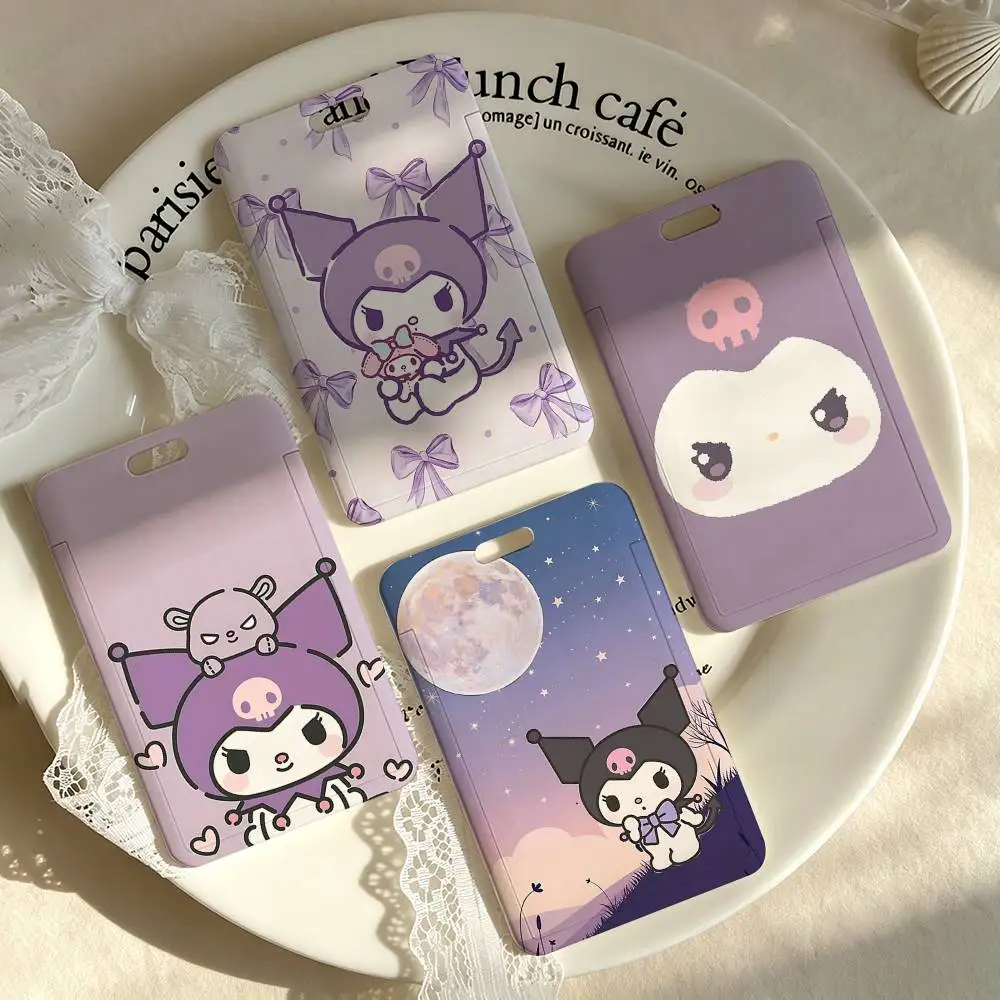 Cute K-Kuromi 1 Card Holder, Leather Card Storage Box, Key Chain, Access Tag Holder, ID Card Holder, Key Chain view 6