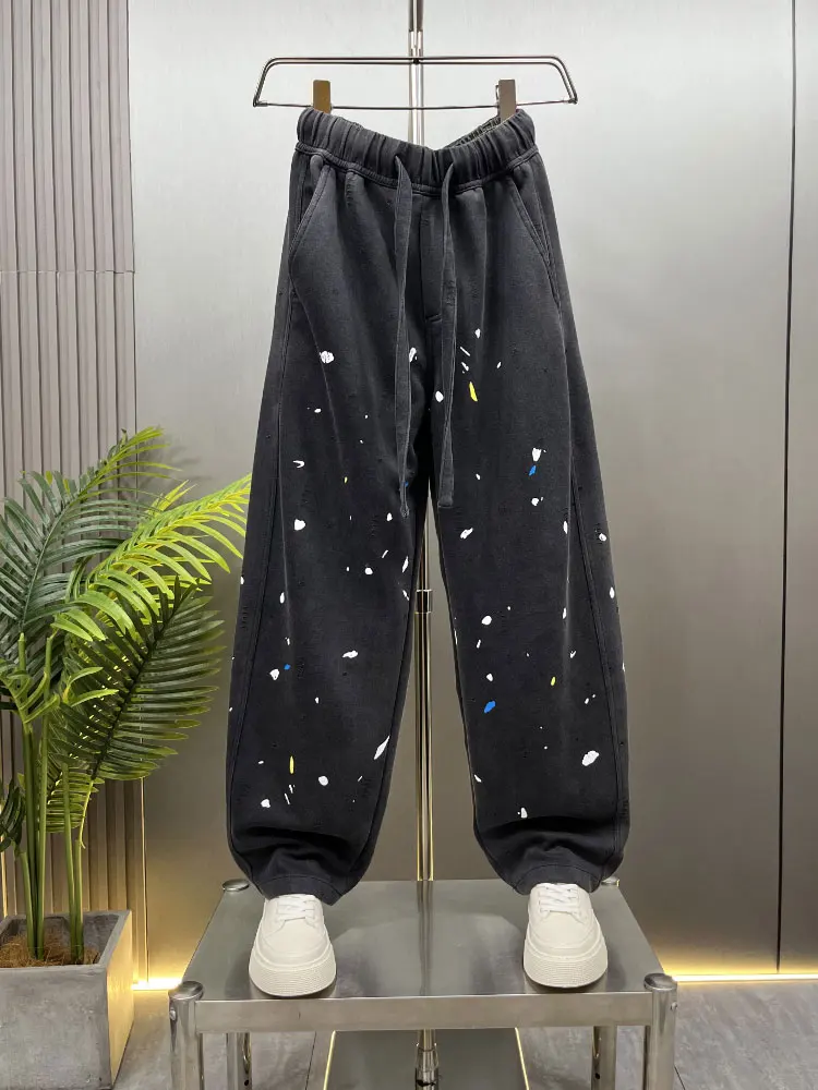 

Trendy fiti Fce Lined Straight Leg Men's Casual Pants Loose Drapey Autumn Winter Spor Youthful Sle American Leisure