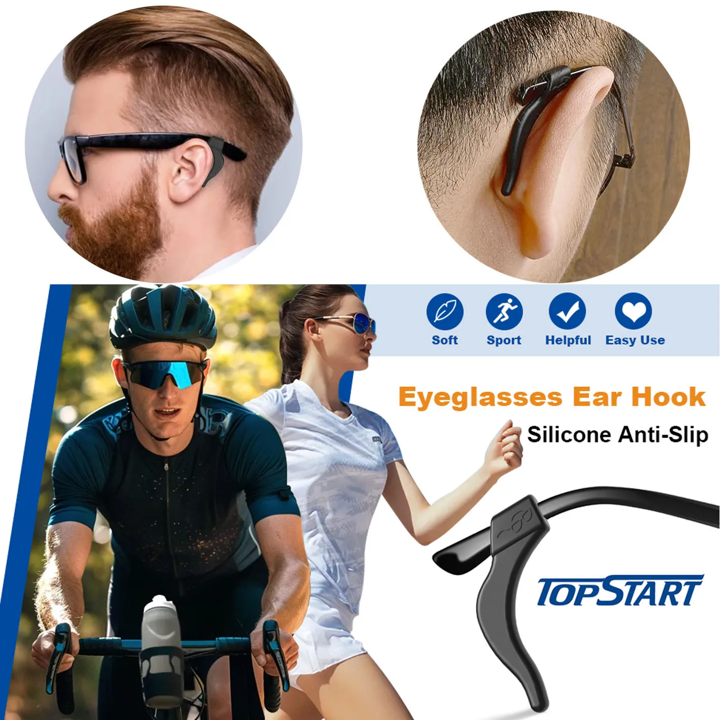 40 Pairs Eyeglass Ear Grips Anti-slip Holder, Silicone Ear Hook, Glasses Ear Grip Sleeve Retainer for Sports, Sunglasses, Readin view 5