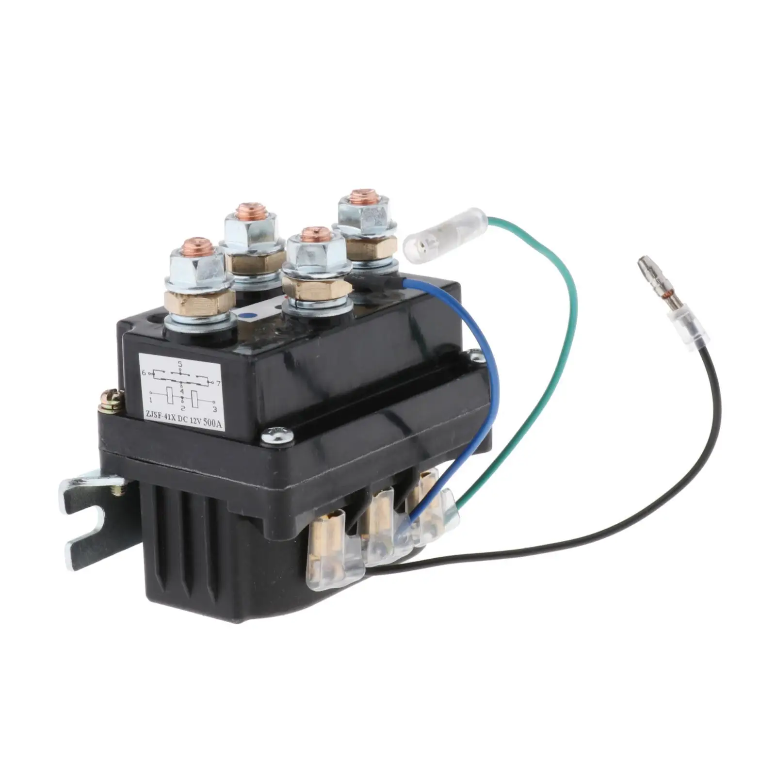 12V Winch Solenoid Relay Kit for ATV UTV 2000-5000lbs 6 Protecting Caps
