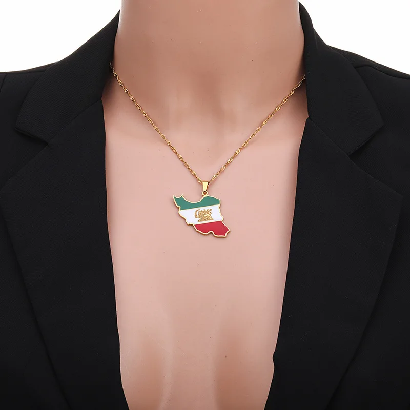 Choker Necklace Ethnic Iran Map Necklace Middle Eastern Necklace Graceful For Everyday Wear Gift For Family Special Occasions