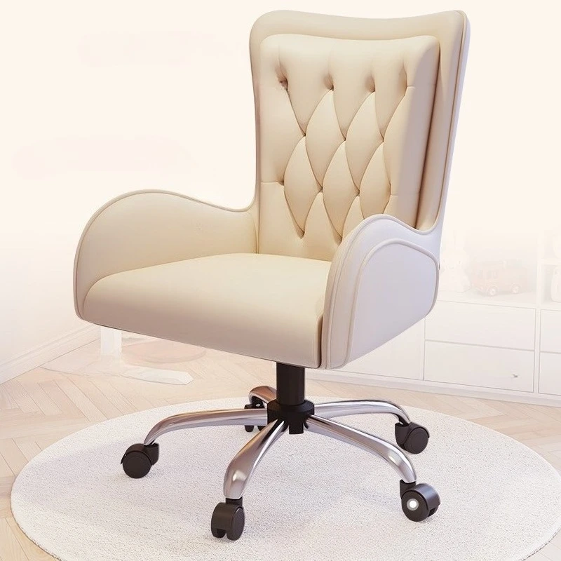 Nordic Lounge Sessel Entspannender ergonomischer Büro-Chefstuhl, rollend, bequem, Tabouret, eine Roulette, Esttique, Luxusmöbel