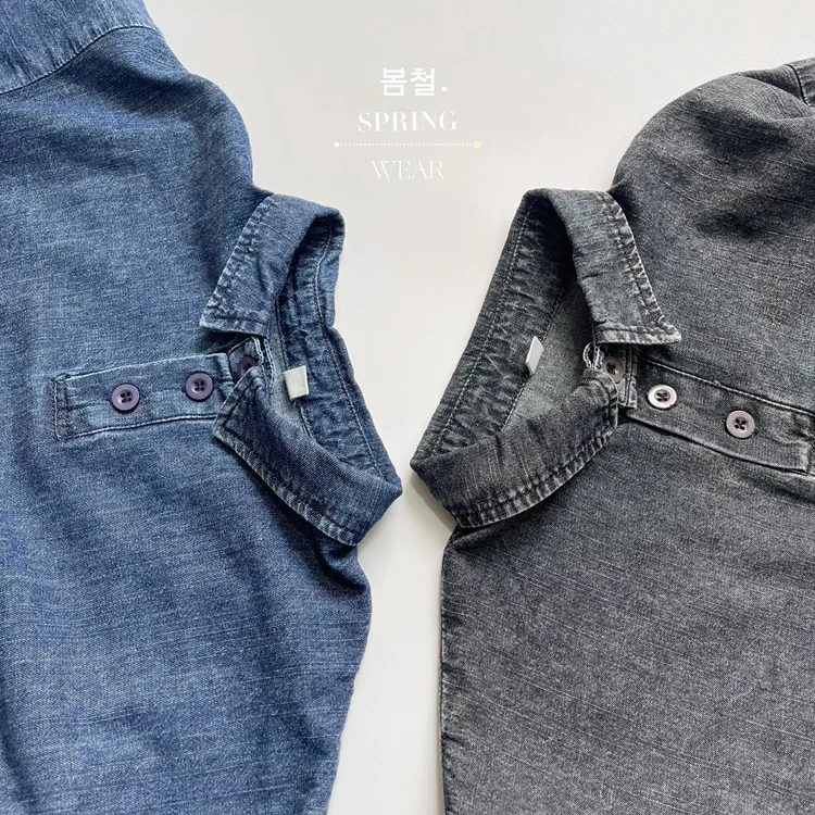 RAISE Frühling Herbst Koreanische Kinder Jungen Denim Hemd Pullover Solide Große Tasche Babys Jungen Hemd Westlichen stil Kleinkind Jungen tops – Detail 5