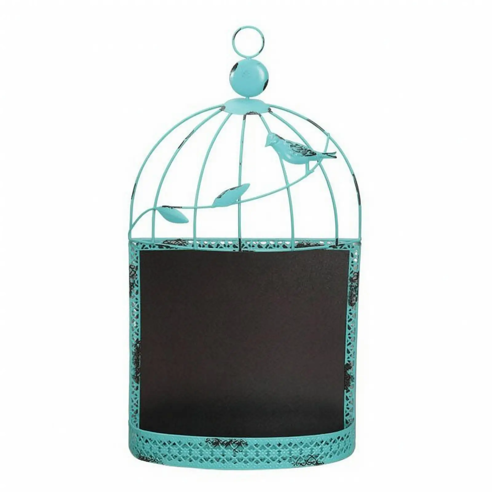 Wall Mounted Birdcage Chalkboard Sign Hand Painted Iron Hanging Decor for Kitchen Shop Display