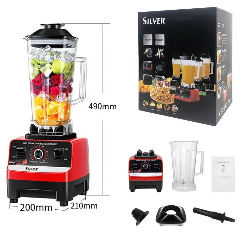 Imagem -02 - para Liquidificador Silver Crest 2l 3000 4500w Liquidificador Comercial Grande e Poderoso para Smoothies Sc1589