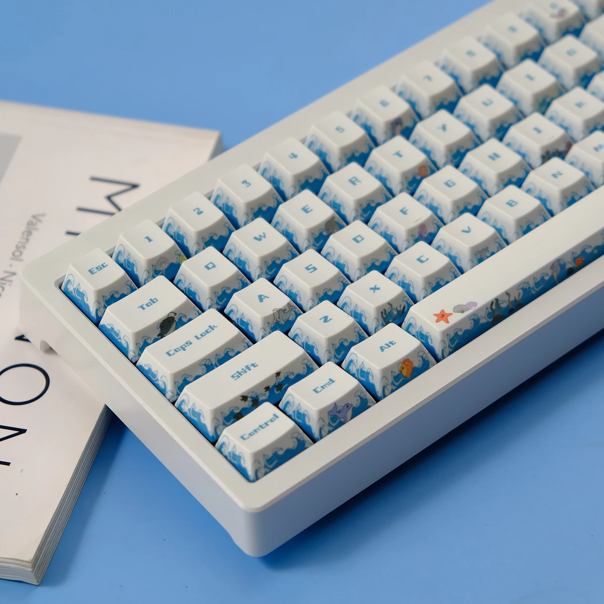 

143-клавишные колпачки для клавиш Deep Sea Party с вишневым профилем, колпачки для клавиш Dye-Sub PBT для механической клавиатуры MX Anne GH60 GK64