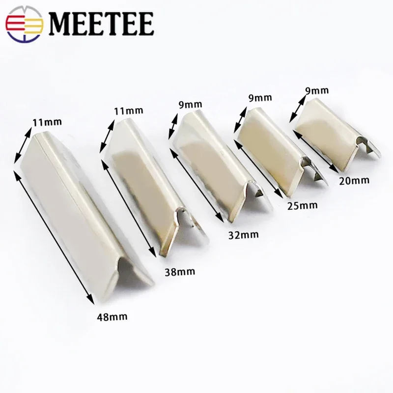 

20-100Pcs 20-38mm Metal Bag Strap Tail Clips Buckle Handbag Belt Webbing End Stopper Clasp Leather Crafts Hardware Accessories