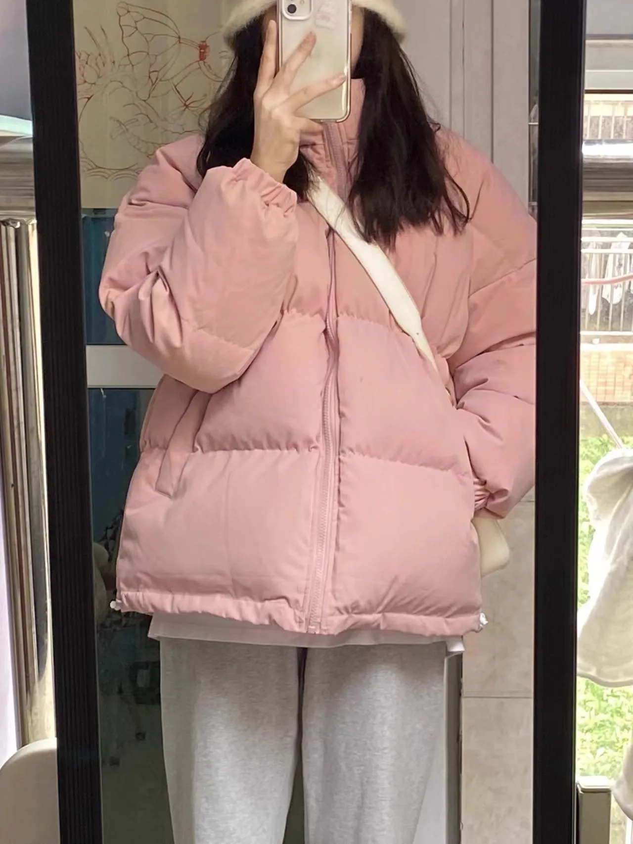 

Pink Thickened Cotton Jacket Women's Design Sensation Spring 2024 New Large Size Trendy Bread Coat Outerwear