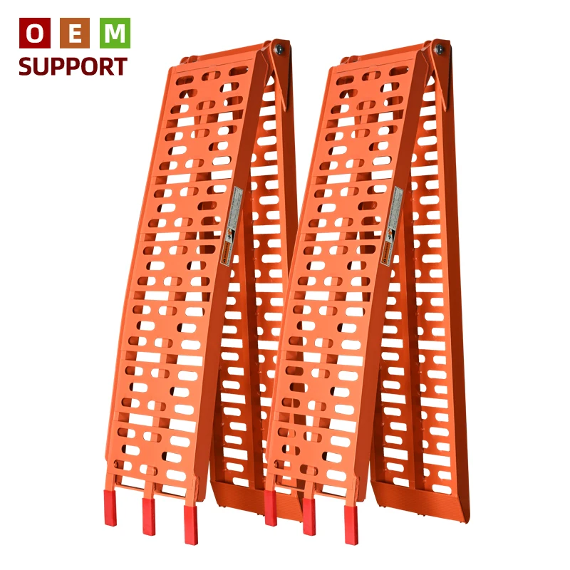 For KARLION Orange Aluminum Motorcycle Ramps-Custom Color Available CE Certified Lightweight Non-Slip 340KG Load Capacity Univer