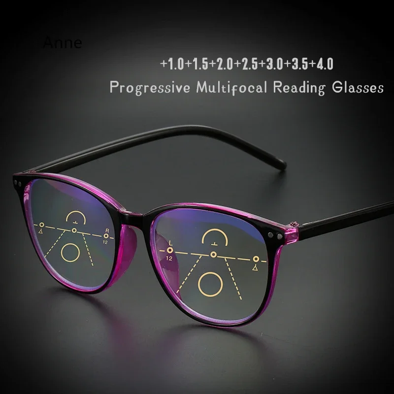 Progressive Multifocal Reading Glasses for Men Blue Light Blocking Smart Zoom Bifocal Presbyopic Glasses Optical Glasses Women