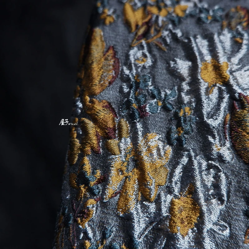 Jacquard Texture Fabric Autumn Winter Vintage Clothing Designer Wholesale Cloth for Sewing Diy Polyester Nylon Material