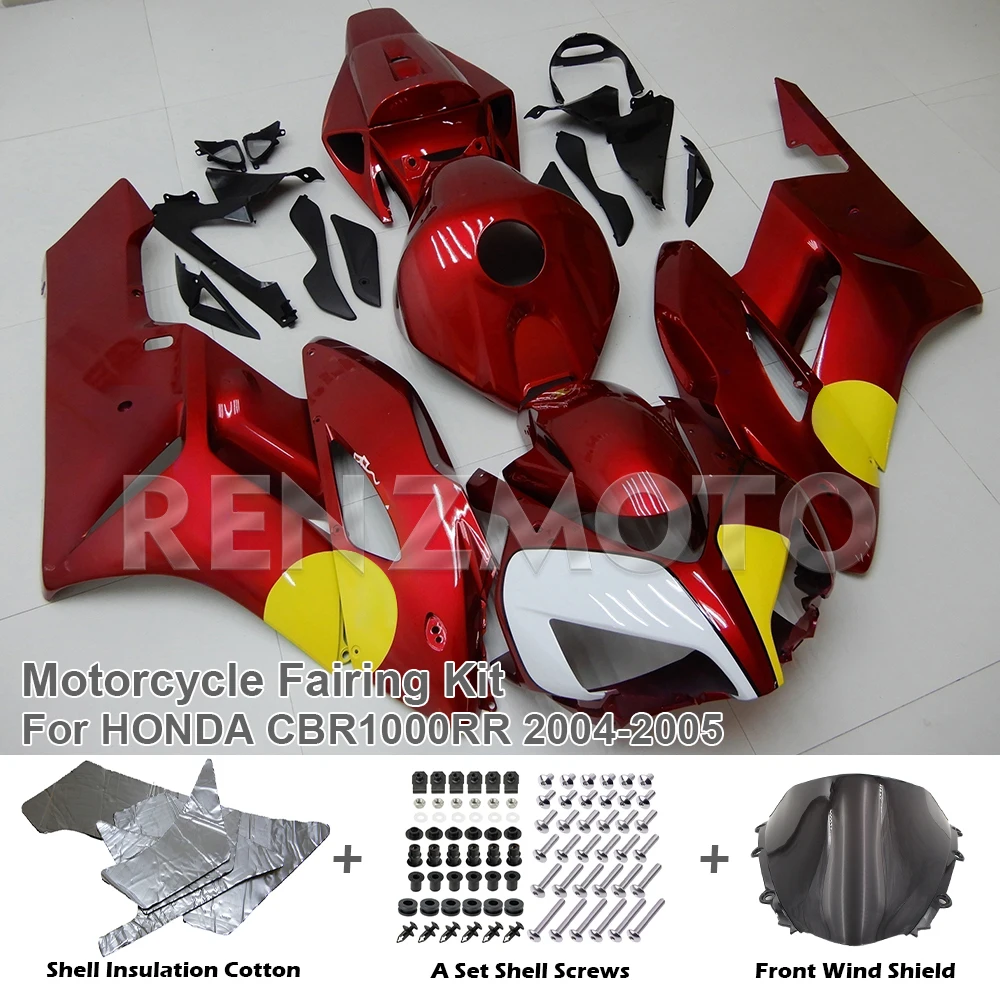 

Комплект обтекателя мотоцикла для Honda CBR1000RR 2004 2005, корпус CBR1000RR 04 05, впрыск 1000RR, усовершенствованная крышка, черный, красный