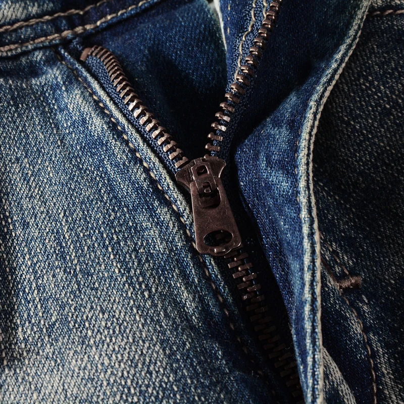 Street Fashion Summer Men Jeans Retro Gray Blue Elastic Ripped Short Jeans Homme Embroidery Designer Hip Hop Denim Shorts Men