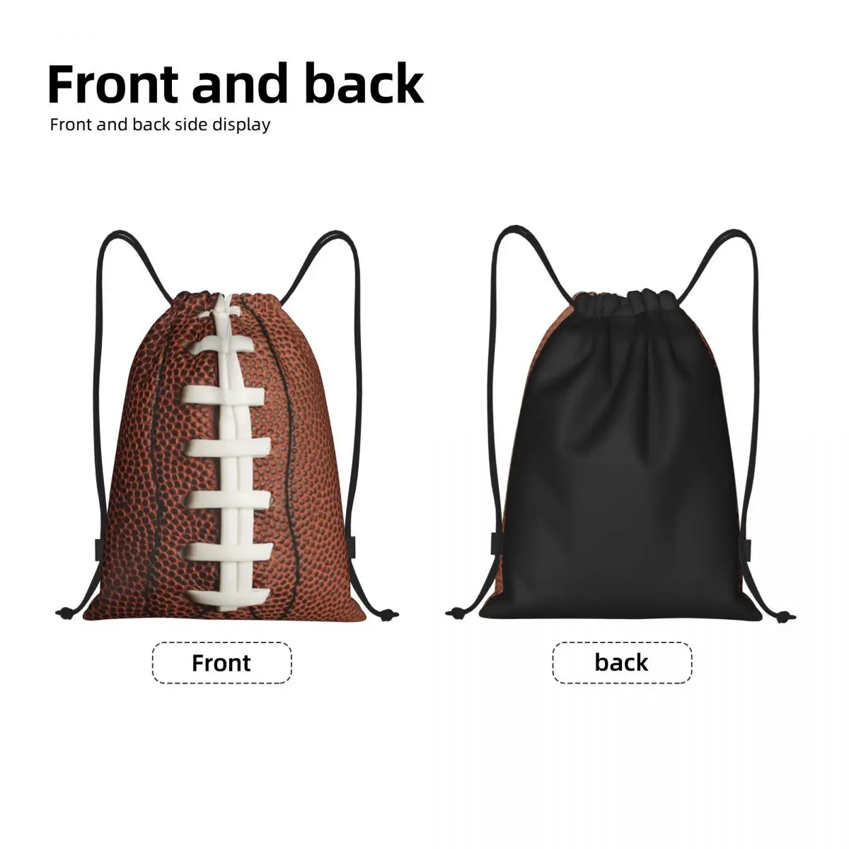 Mochila con cordón de fútbol para hombre y mujer, bolsa de compras portátil con costuras de Rugby, saco deportivo para gimnasio