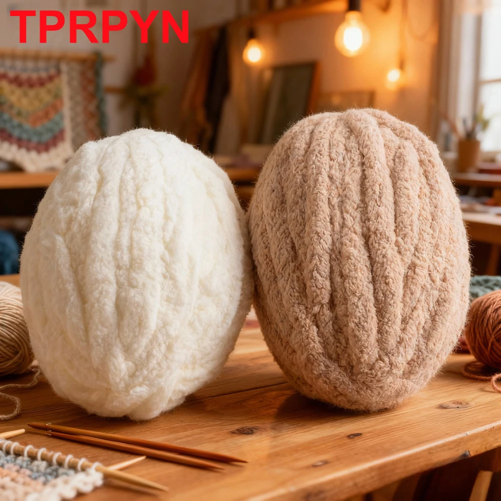 2Pcs Knitting Chunky Yarns Crochet line for Blanket Cushion mat Chenille extra Thick thread Soft Warm Crocheting Yarn Scarf