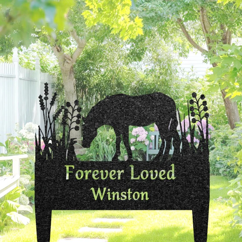 

Custom Horse Memorial Grave Marker Pet Plaque Burial Stake Personalized Engraved Horse Name Keepsake Garden Sign Pet Loss Gift