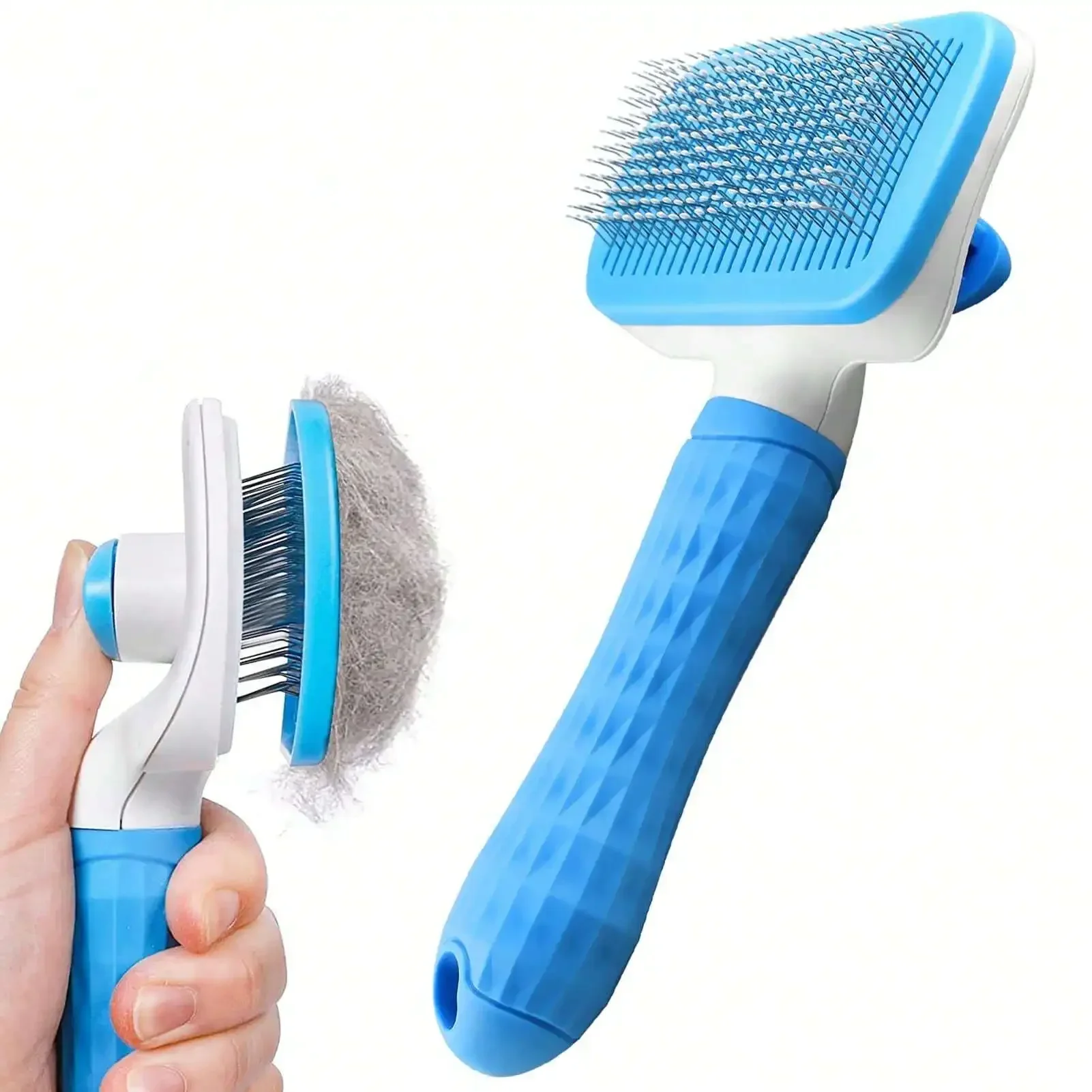 1pc Pet Grooming Brush, Deshedding Tool For Dogs And Cats, One-Click Loose Undercoat Removal, Pet Grooming Tool