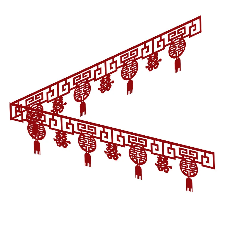 Party Decoration Chinese Wedding Decoration Chinese Wedding Decoration Traditional Red Living Room Ceiling Latte Art Decoration Wedding Room Layout Set Man and Woman New House Bedroom Wedding Happy Word Hangings