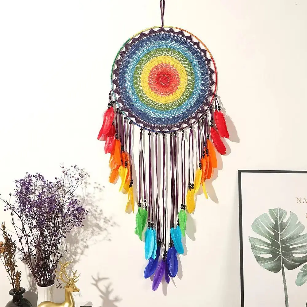 Dream Catcher Large Pendant Wedding Props Decoration White Feather Pendant Supplement Dream Network Creative Wall Hanging Gift
