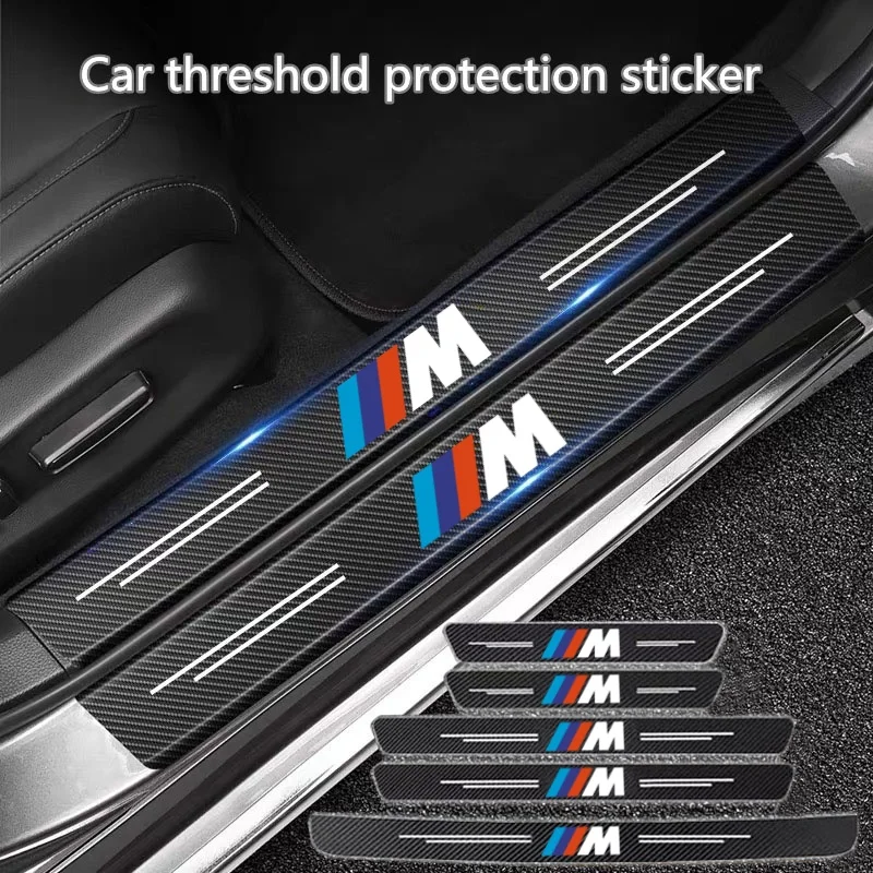 

Carbon Fiber Car Door Threshold Protective Sticker For BMW M Emblem E46 E36 E34 F10 E90 F30 E60 F30 E53 E30 E92 E87