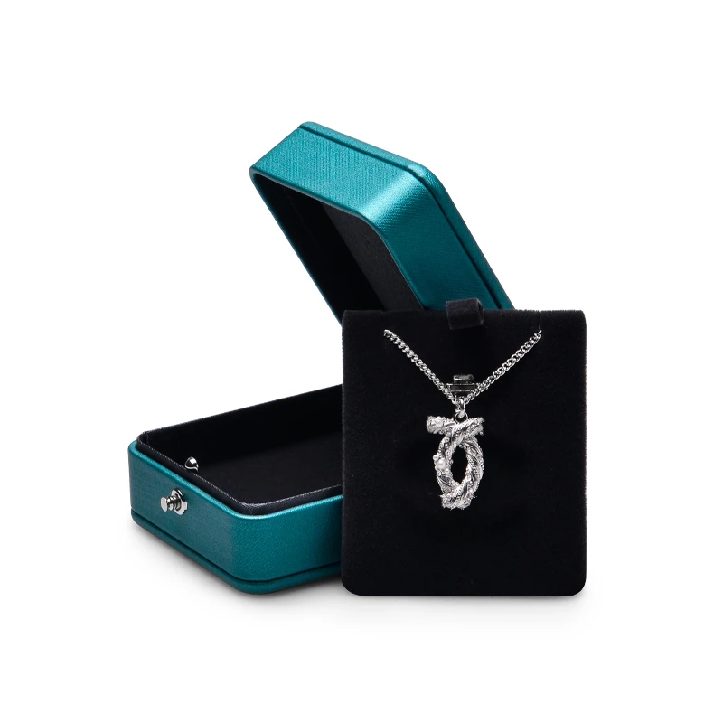 Oirlv Blue Jewelry Gift Box For Ring Necklace Pendent PU Leather Jewelry Gift Boxes Wholesale Jewelry Gift Box Ring Necklace Box