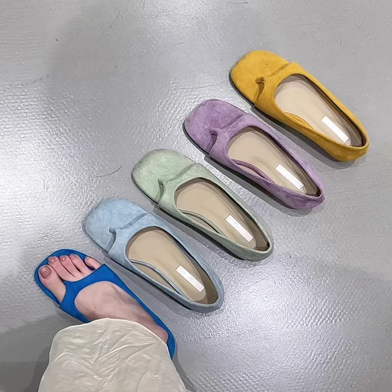 Women's Summer Outdoor Wear Increased Height Roman Style Thong Slippers Fashionable Flat Bottom Rubber Sole Pure Color Sandals