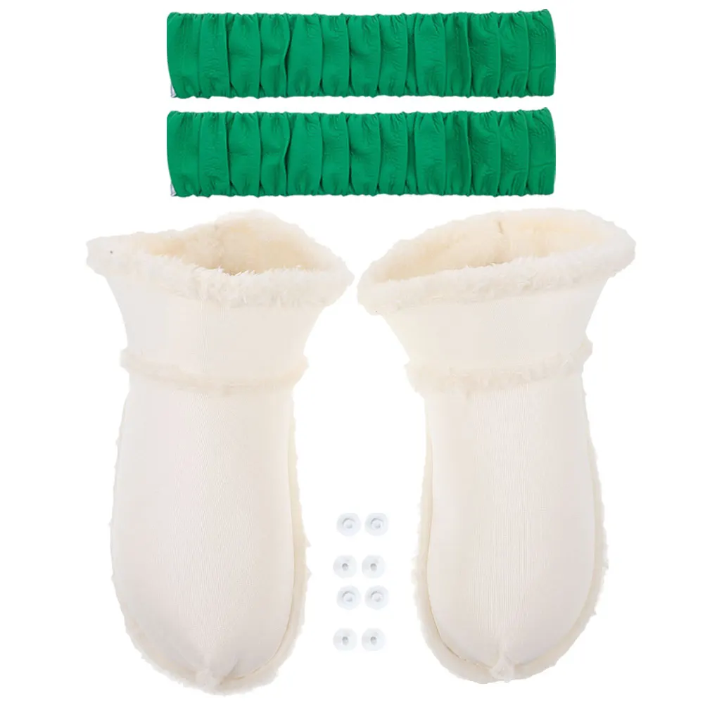 

Warm Hole Shoe Inserts for Winter 38 39 Fuzzy Liners Green Cover Detachable Sock Insoles Garden Shoes Pads Home Use